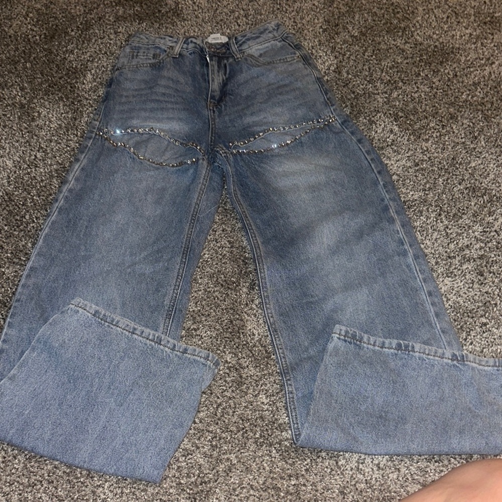 Forever 21 High Rise Blue Jeans Wide Leg